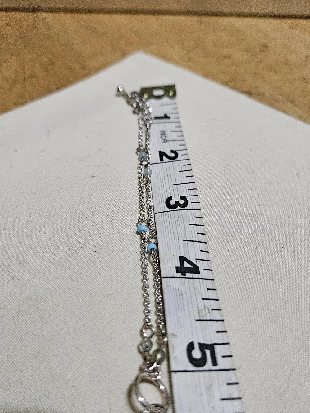 Avon Silver-Tone Necklace with Pale Blue Bead Cluster